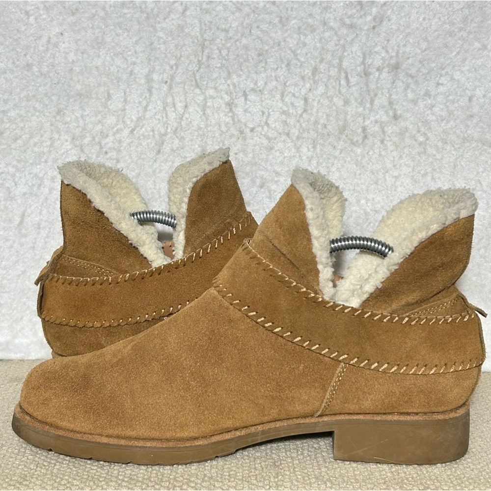Skechers Womens Brown Suede/Fleece Lined Pull On Ankle Booties Boots SZ US 10 - Picture 7 of 11